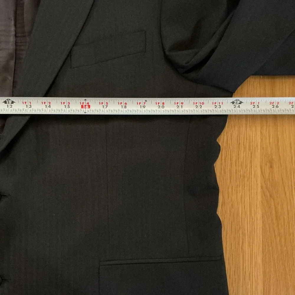 Brooks Brothers 346 Black Wool Stretch Blazer Mens 46R 2 Button‎ Sport Coat